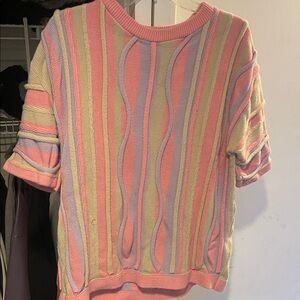 Boohoo Mens Pastel Striped Knit Shirt